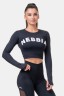 ТОП LONG SLEEVE THUMBHOLE SPORTY CROP TOP BLACK 585
