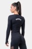 ТОП LONG SLEEVE THUMBHOLE SPORTY CROP TOP BLACK 585