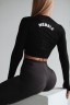 ТОП LONG SLEEVE THUMBHOLE SPORTY CROP TOP BLACK 585