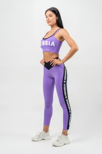 Легінси Nebbia High Waisted Side Stripe Leggings Iconic Lila 209