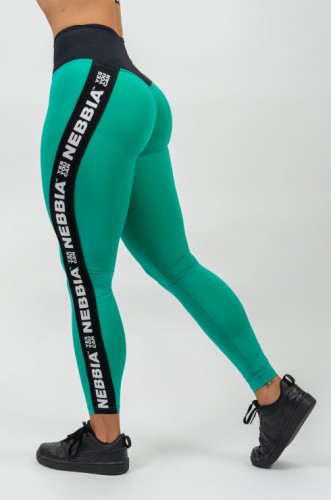 Леггинсы Nebbia High Waisted Side Stripe Leggings Iconic Green 209
