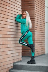 Легінси Nebbia High Waisted Side Stripe Leggings Iconic Green 209