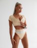 Купальные трусики Fitzona BEIGE SWIMSUIT PANTS WITH WHITE DETAIL