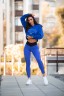 Легінси Nebbia High Waisted Side Stripe Leggings Iconic Blue 209
