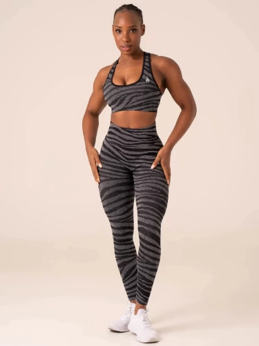 Леггинсы Ryderwear Zebra Seamless Leggings - Grey Marl/Black Zebra