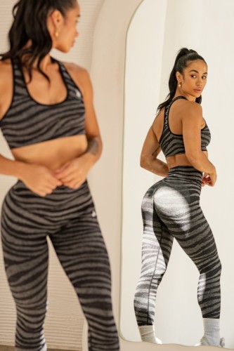 Леггинсы Ryderwear Zebra Seamless Leggings - Grey Marl/Black Zebra