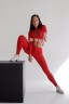 Топ Fitzona RED LONG SLEEVE TOP WITH WHITE SILK