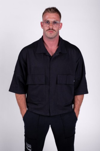 Сорочка Nebbia Boxy Fit Shirt With Pockets STREET ICON Black 599
