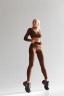 Топ Fitzona Brown Top With Details In Fishnet