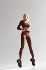 Топ Fitzona Brown Top With Details In Fishnet