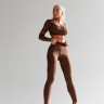 Жіночий топ з довгим рукавом Fitzona Brown Top With Details In Fishnet Tamanho