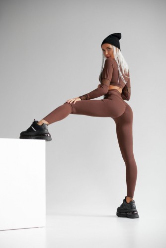 Топ Fitzona Brown Top With Details In Fishnet