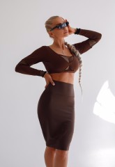 Топ Fitzona Brown Top With Details In Fishnet