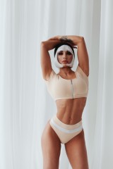 Топ Fitzona BEIGE SWIMSUIT TOP WITH SLEEVES AND ZIPER