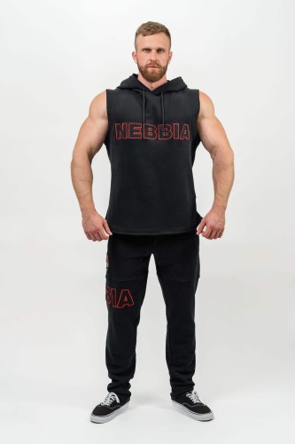 Безрукавка Nebbia Sleeveless Hoodie Sweatshirt IRON BEAST Black 710