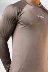Лонгслив чоловічий Nebbia Seamless Long-Sleeve Top POWER Light Brown ASH 901