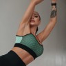 Жіночий топ з різної текстури тканини Fitzona Flourescent Green Top With Fishnet Tamanho