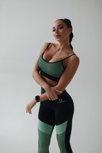 Жіночий топ Fitzona Flourescent Green Top With Fishnet