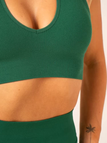 Топ Ryderwear Lift Rib Seamless Halter Sports Bra - Emerald